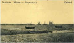 Laevad Käsmu küla all u 1910. Jaan Vali kogu.