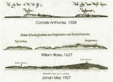 Kõpu poolsaare profiilid päevamärgiga meresõidujuhistes aastastest 1558, 1627 ja 1927.