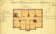 Osmussaare tuletorni vahtkonna elamu projekt 1868. Eesti Meremuuseumi kogud.