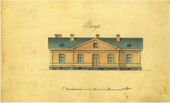 Osmussaare tuletorni vahtkonna elamu projekt 1868. Eesti Meremuuseumi kogud.