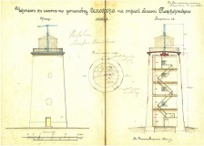 Pakri vana tuletorni joonis 1899. Eesti Meremuuseumi kogu.