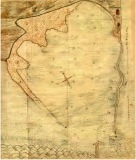 Sõrve sadam ja tuletorn 1650. aasta merekaardil. Rootsi riigiarhiiv.